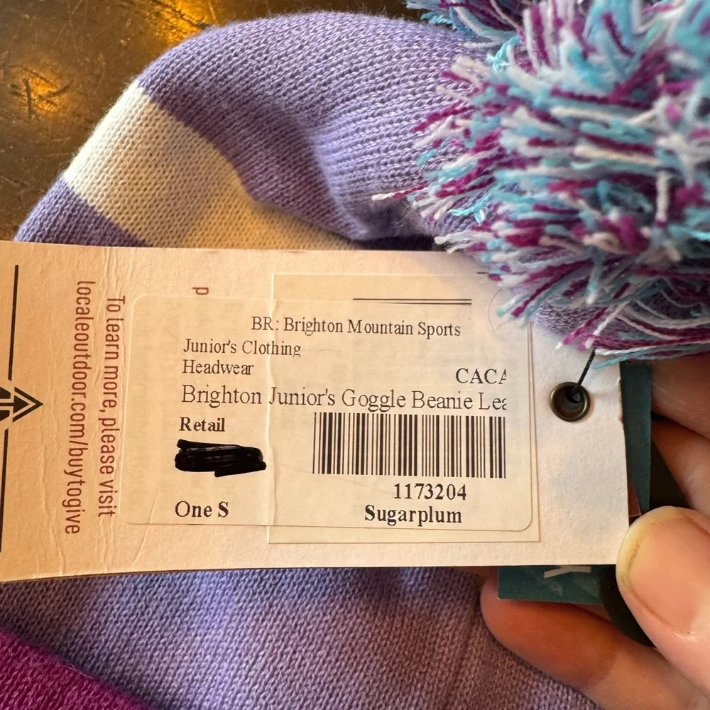 NWT Brighton Junior Goggle Lavender and Magenta Kids Beanie